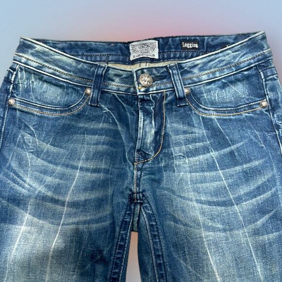 REROCK FOR EXPRESS Women’s 2 Legging Blue Jeans - Picture 1 of 3